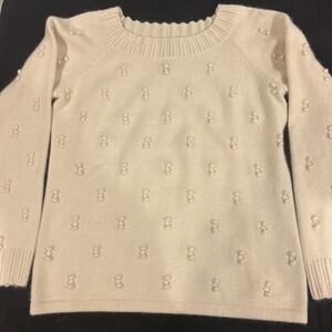 Jones New York Signature Womens Angora Rabbit, Wool Sweater Cream Size XL